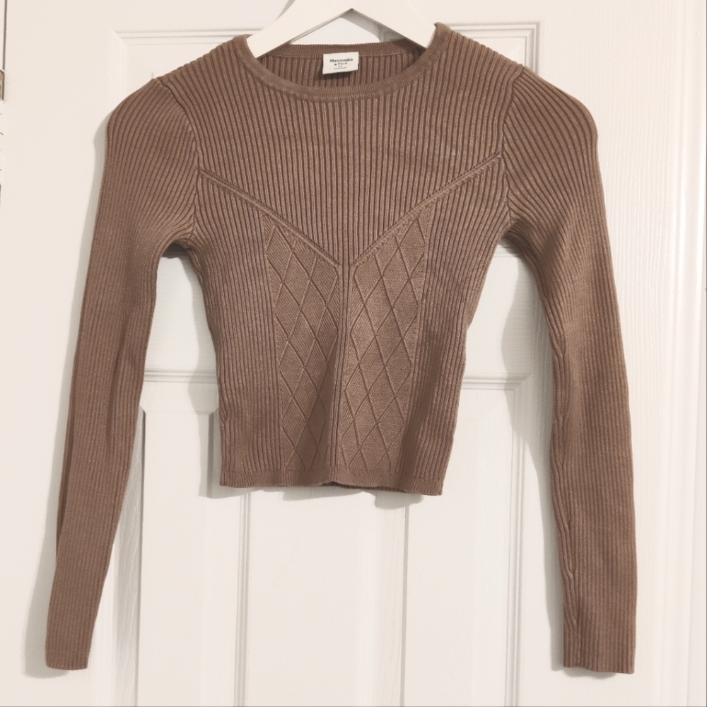 Abercrombie & Fitch Cropped Pattern Knit Sweater